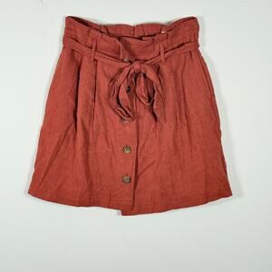Hollister Women’s Skirt Size S Rust Paperbag Waist High-Rise Belted  NWT